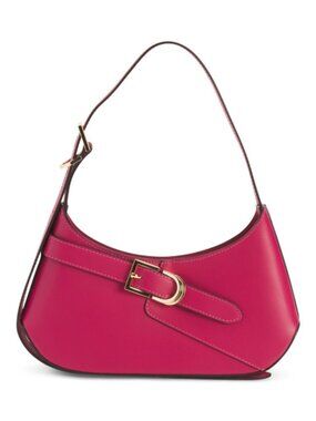 CHEVAL Made In Italy Leather Asymmetrical Buckle Shoulder Bag